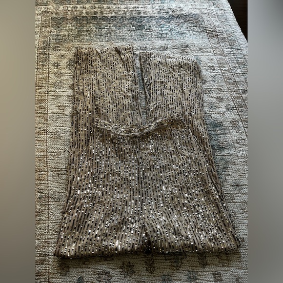 Le Superbe Bianca Trousers Gold Sequin Pants NWT Sz 2 - Picture 6 of 8